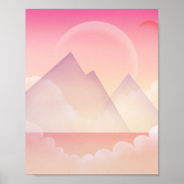 Póster Paisaje de la montaña Dreamy Pastel