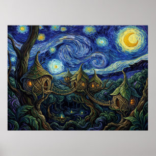 Póster Paisaje de la película Noche Estrellada de Loompal