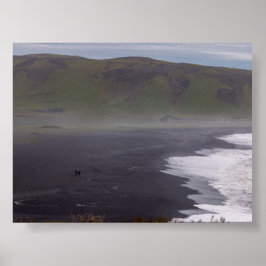 Póster Paisaje de la playa negra en Islandia