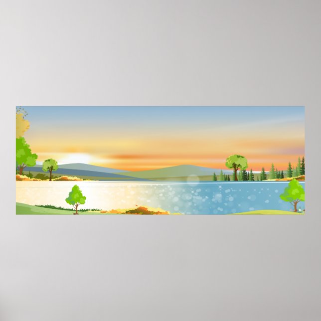 Póster Paisaje de la primavera natural (Frente)