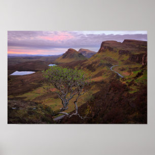 Póster Paisaje de la salida del sol de Quiraing en Skye