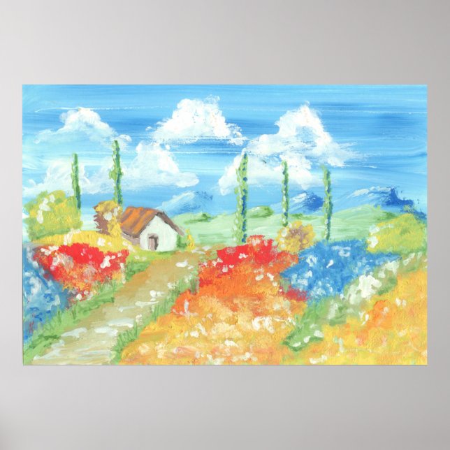 Póster Paisaje de la vastedad de la Toscana (Frente)