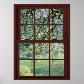 Póster Paisaje de la ventana de imágenes - Flores de cere