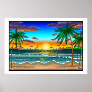 Póster Paisaje de Lanscape de la playa un poster del