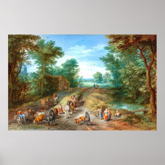 Póster Paisaje de madera - Bella Artes Jan Brueghel (Frente)