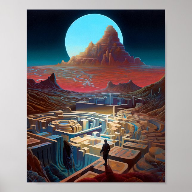 Póster Paisaje de Maze surrealista (Frente)