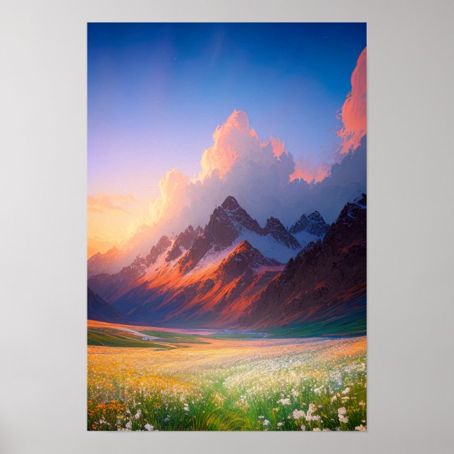Póster Paisaje de montaña (Frente)