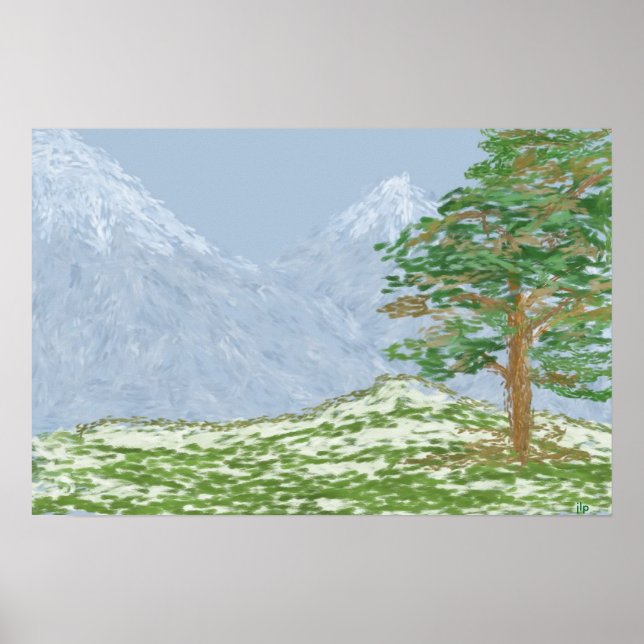 Póster Paisaje de montaña (Frente)