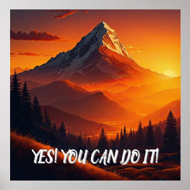 Póster Paisaje de montaña Pastoral Sunset (Frente)