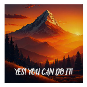 Póster Paisaje de montaña Pastoral Sunset