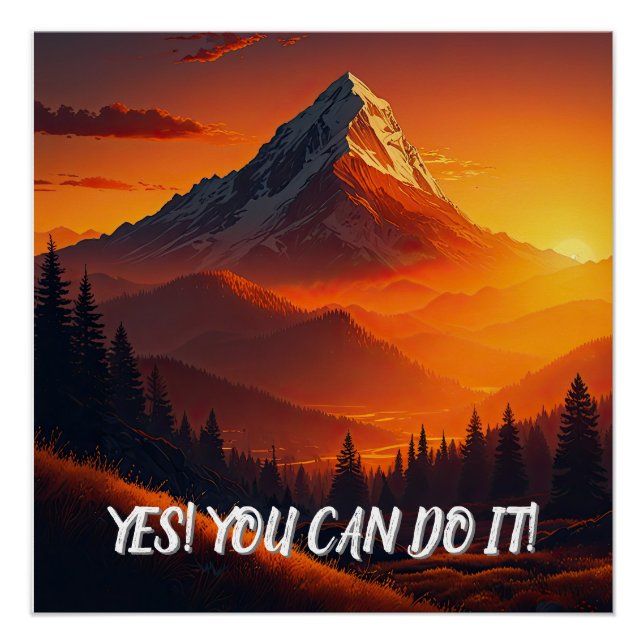 Póster Paisaje de montaña Pastoral Sunset (Anverso)