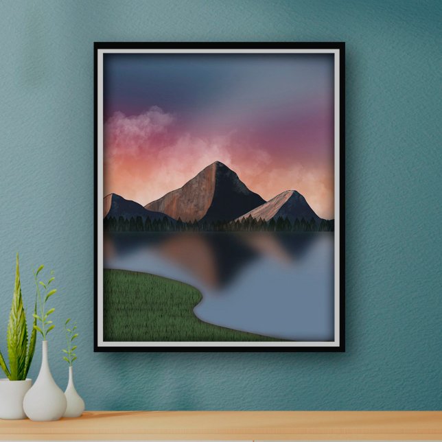 Póster Paisaje de montaña rocosa Lago Poster Imprimir art (Subido por el creador)