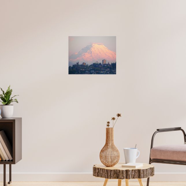 Póster Paisaje de Mount Rainier Alpenglow (Salón 3)