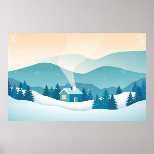 Póster Paisaje de nieve