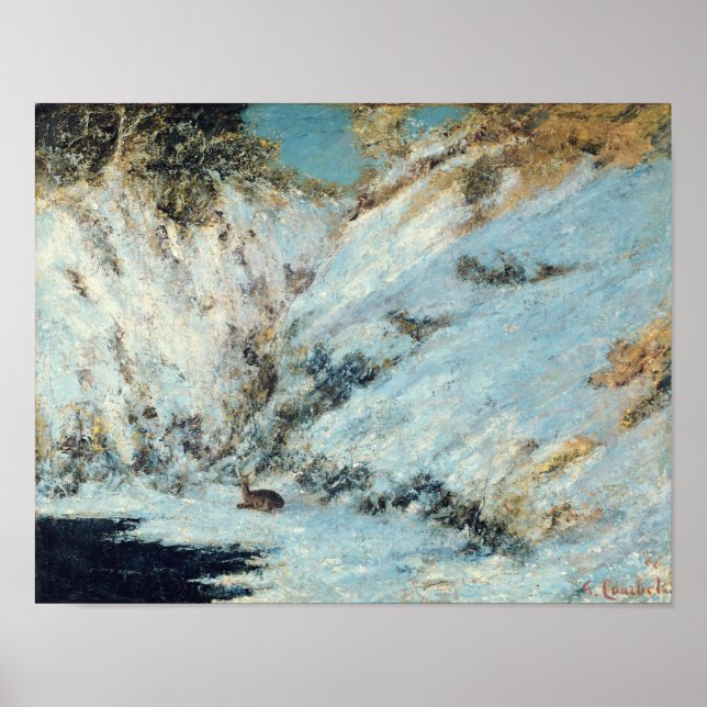 Póster Paisaje de nieve, 1866 (Frente)