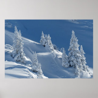 Póster paisaje de nieve invernal