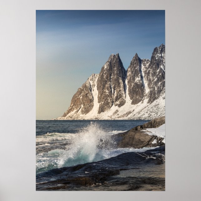 Póster Paisaje de Noruega en la isla Senja (Frente)