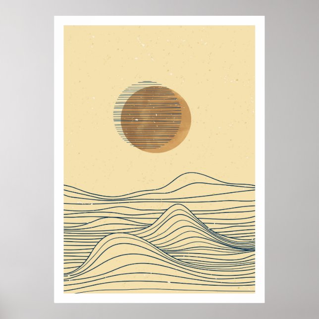 Póster paisaje de olas del océano (Frente)