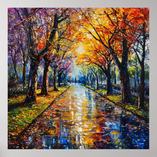 Póster Paisaje de otoño