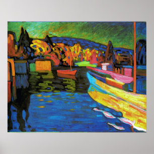 Póster Paisaje De Otoño Con Barcos