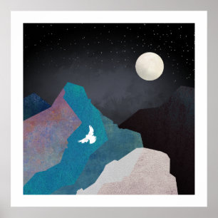Póster Paisaje de pájaro de montaña