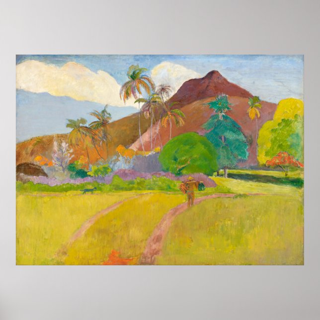 Póster Paisaje de Paul Gauguin Tahitian (Frente)