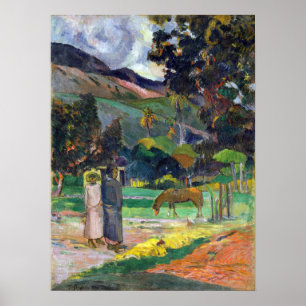 Póster Paisaje de Paul Gauguin Tahitian
