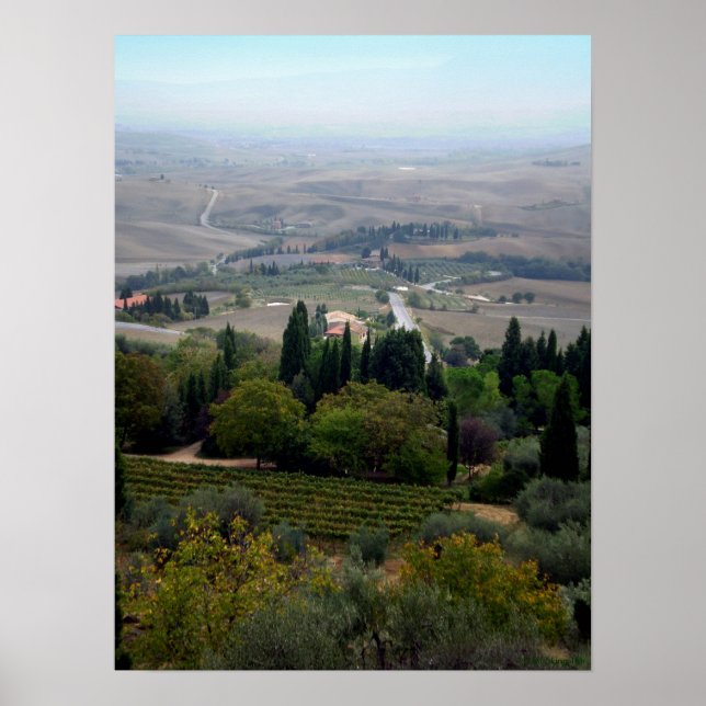 Póster Paisaje de Pienza (Frente)