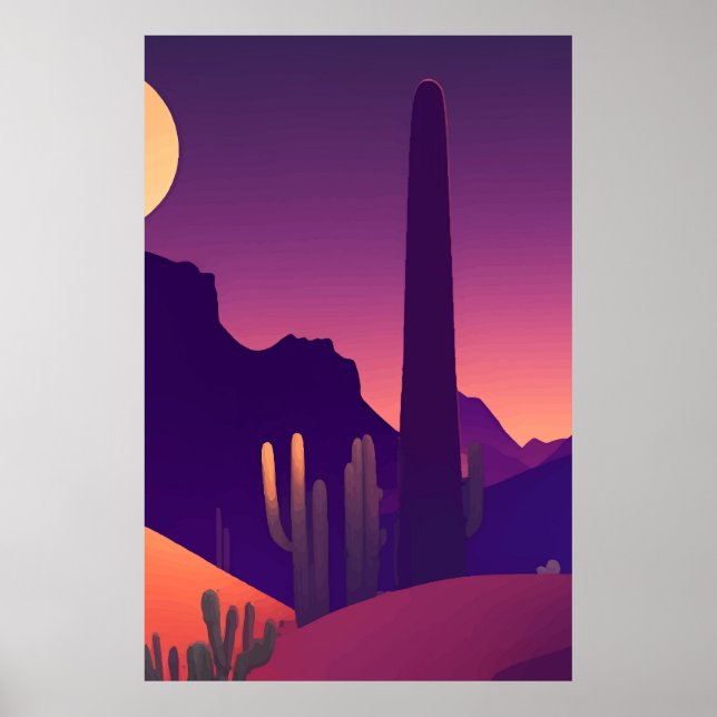 Póster Paisaje de pintura abstracta (Frente)