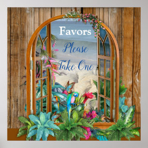 Póster Paisaje de playa del Paraíso de la Flora Tropical