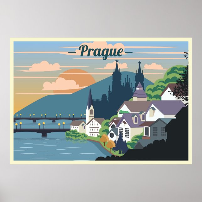 Póster Paisaje de Praga (Frente)