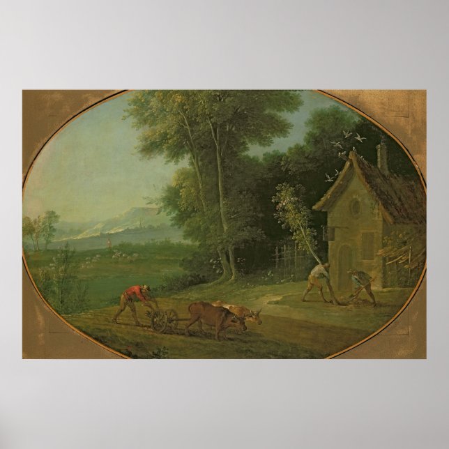 Póster Paisaje de primavera, 1749 (Frente)