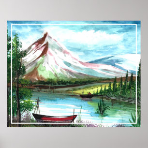 Póster Paisaje de primavera dibujado a mano - 24531
