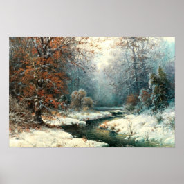 Póster Paisaje de río invernal