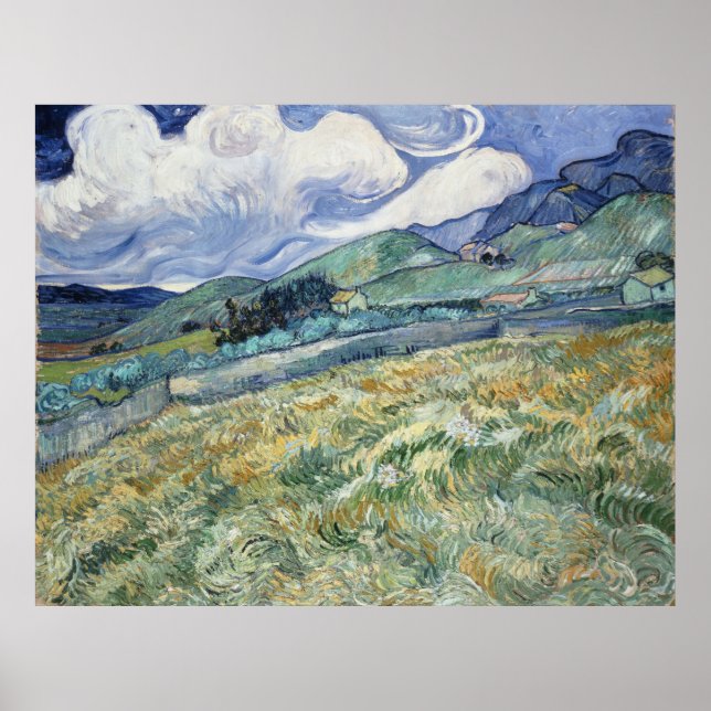 Póster Paisaje de Saint-Remy por Vincent Van Gogh (Frente)