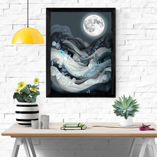 Póster Paisaje de Serene Moonlit