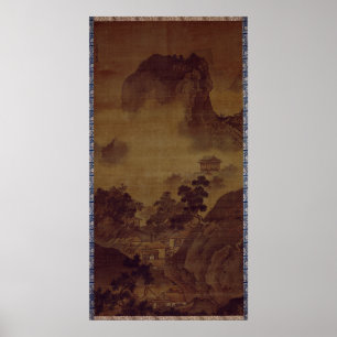 Póster Paisaje de Sesshu Toyo de las Cuatro Estaciones -