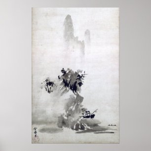 Póster Paisaje de Sesshu Toyo Haboku-Sansui