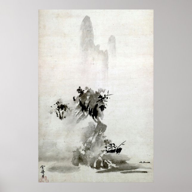 Póster Paisaje de Sesshu Toyo Haboku - Sansui (Frente)