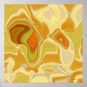 Póster Paisaje de sueños en oro abstracto