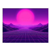 Paisaje de Synthwave Retrowave Vibe Cyberpunk 80
