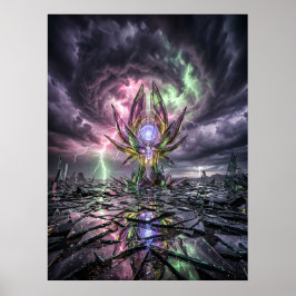Póster Paisaje de tormenta de vidrio destrozado