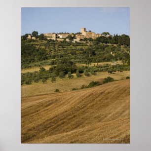 Póster Paisaje de Toscana alrededor de Monticchiello del