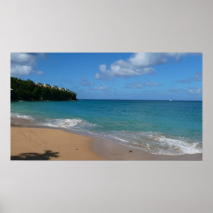 Póster Paisaje de vacaciones tropicales en la playa de Sa