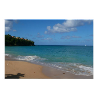 Póster Paisaje de vacaciones tropicales en la playa de Sa