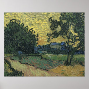 Póster Paisaje de Van Gogh al Crepúsculo