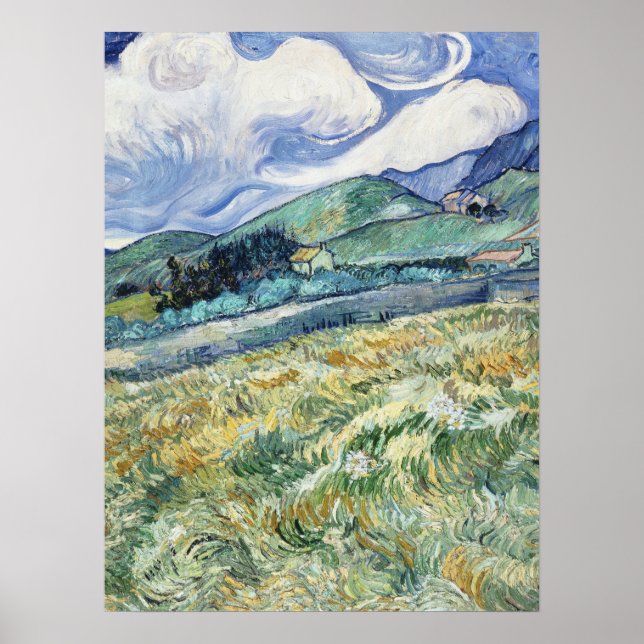 Póster Paisaje de Van Gogh desde Saint-Rémy (1889) (Frente)