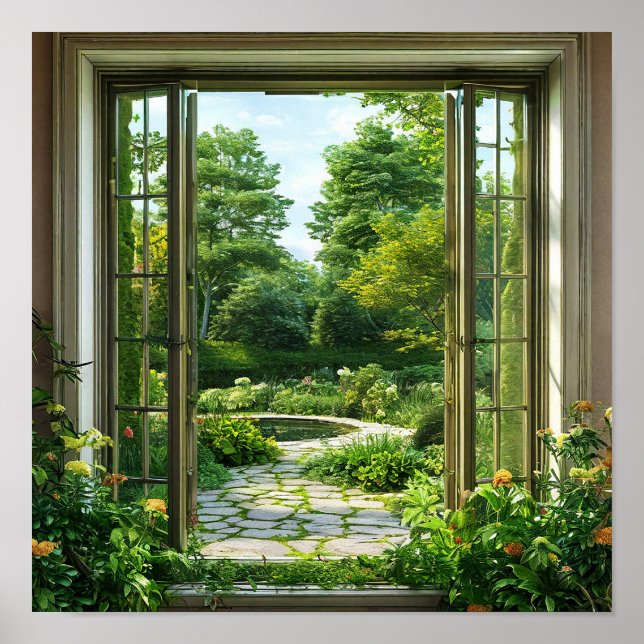 Póster Paisaje de ventana falsa (Frente)