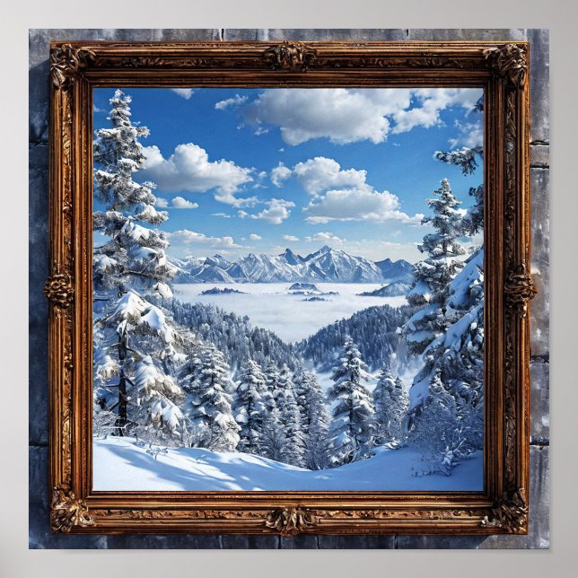 Póster Paisaje de ventana falsa (Frente)