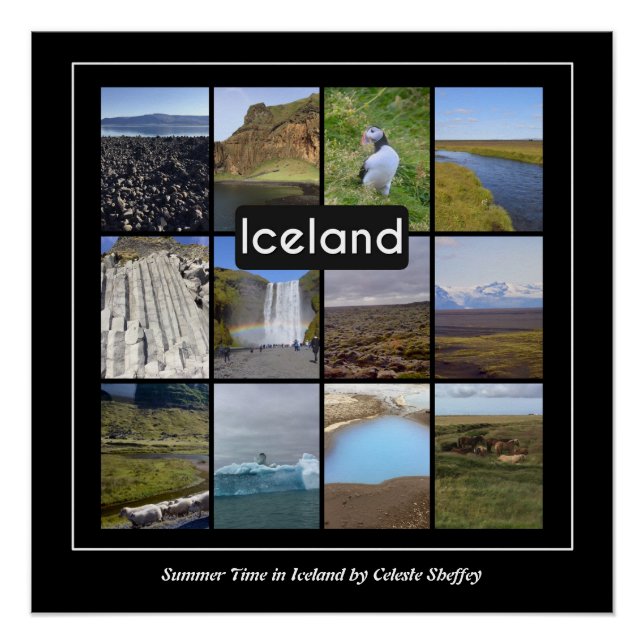 Póster Paisaje de verano de Islandia (Anverso)